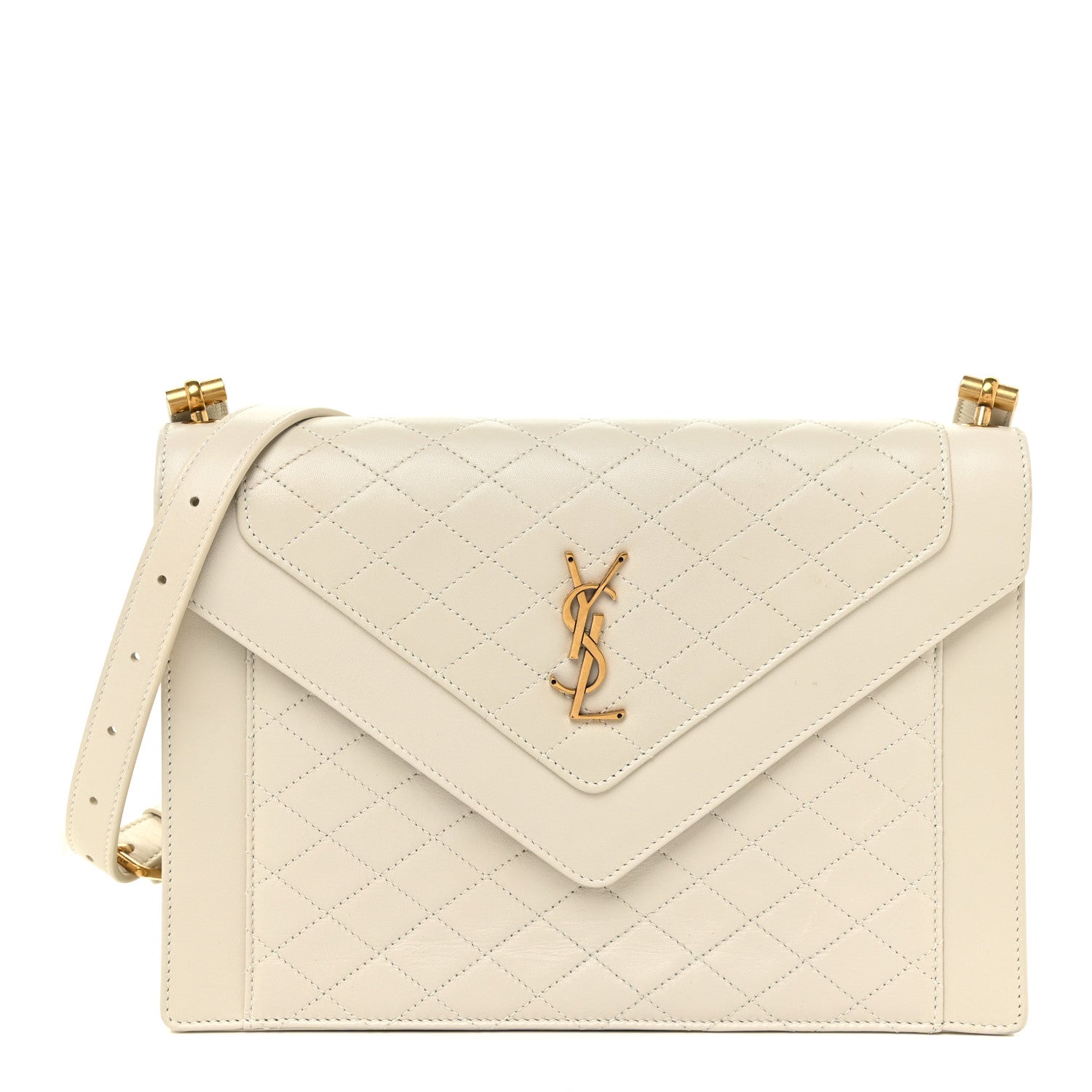 Saint Laurent Lambskin Quilted Mini Gaby Satchel Blanc Vintage 1 of 21