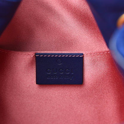 Gucci Velvet Matelasse GG Marmont Bucket Bag Cobalt Blue 5 of 9