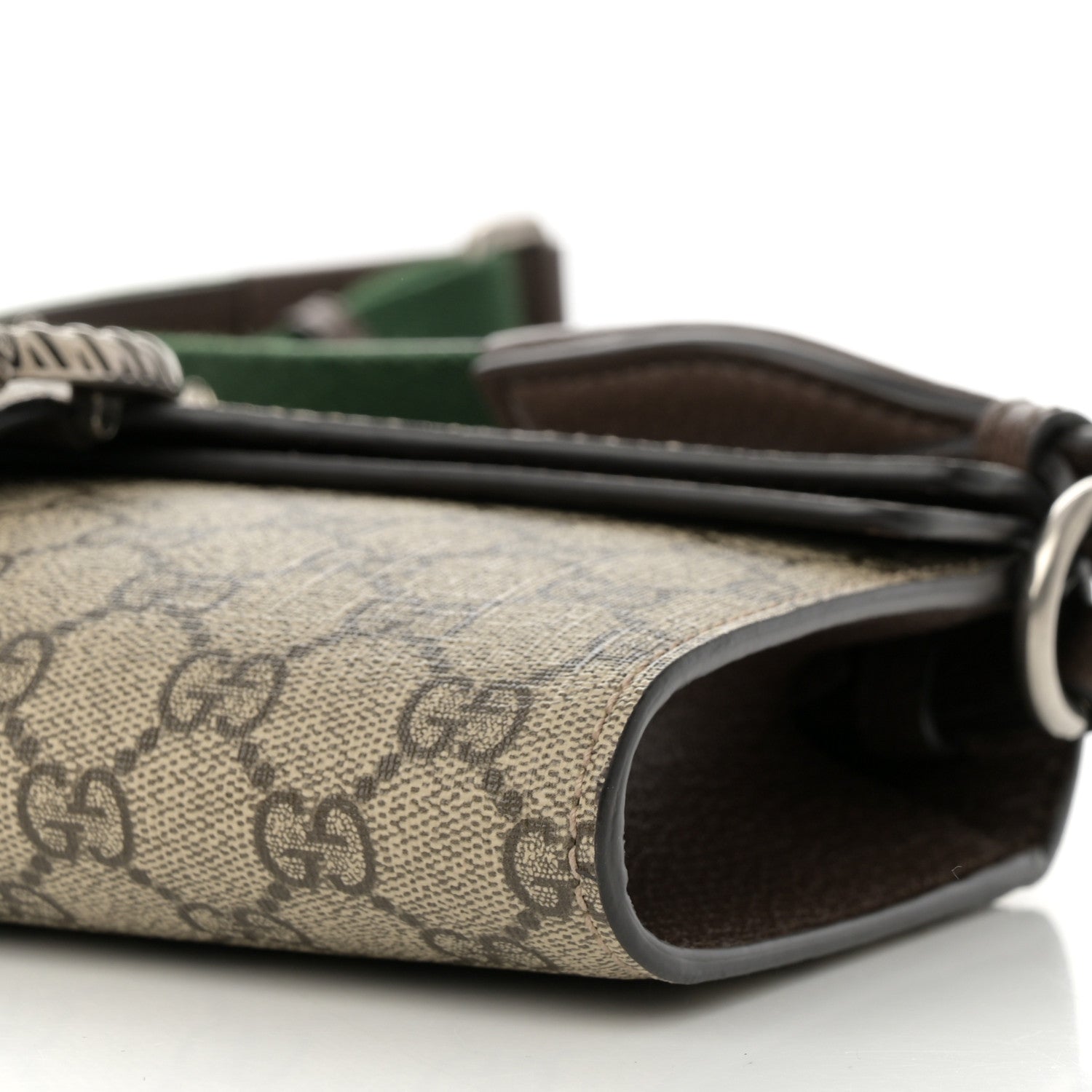 Gucci GG Supreme Web Monogram Textured Dollar Calfskin Dionysus Small Shoulder Bag Beige Ebony New Acero 11 of 16