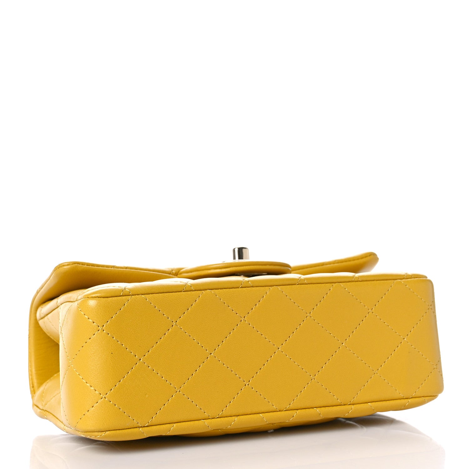 Chanel Lambskin Quilted Mini Top Handle Rectangular Flap Yellow 3 of 8