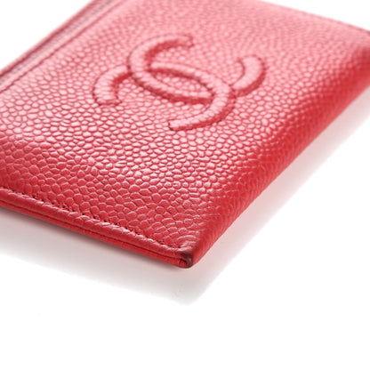 Chanel Caviar Timeless CC Card Holder Wallet Red 6 of 11