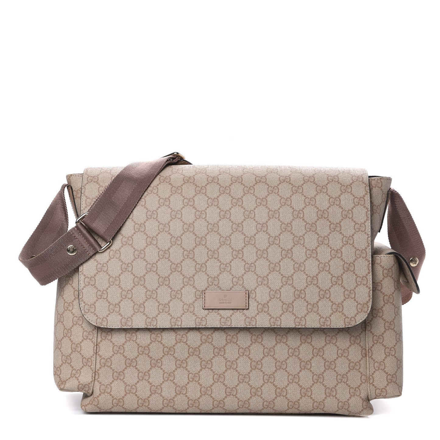 GG Supreme Monogram Messenger Diaper Bag Beige