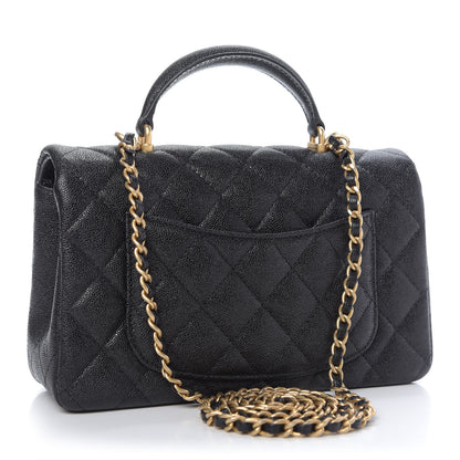 Chanel Caviar Quilted Mini Top Handle Rectangular Flap Black 3 of 9