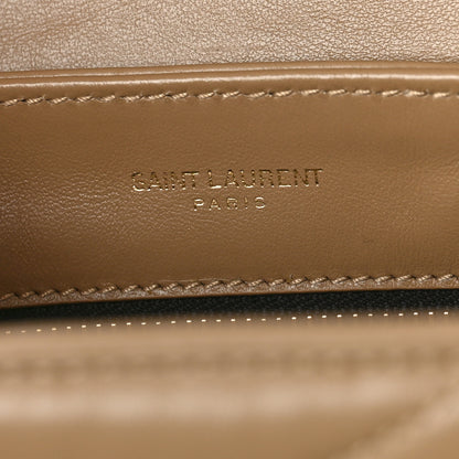 Saint Laurent Calfskin Y Quilted Monogram Toy Loulou Crossbody Bag Dark Latte 6 of 12