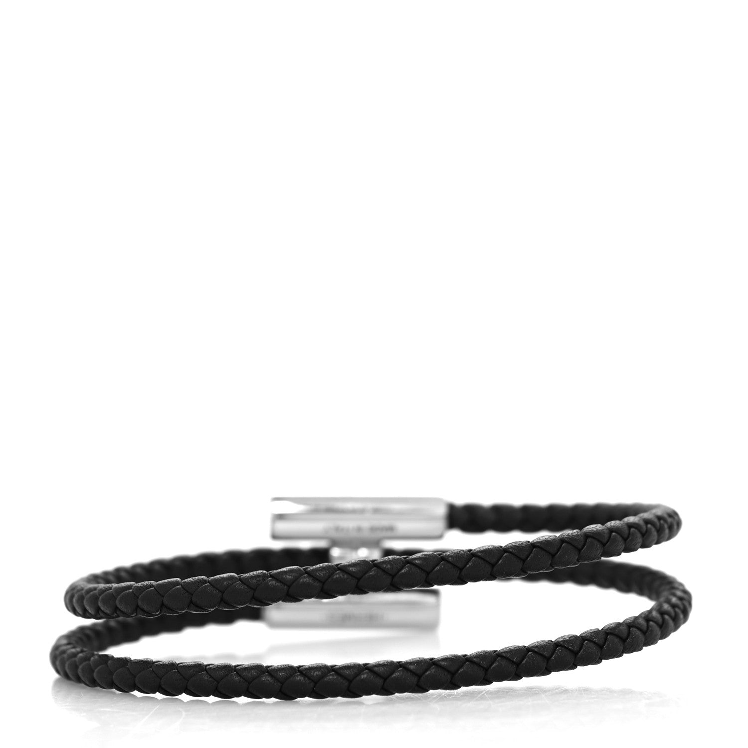 Hermes Swift Double Wrap Cord Tournis Tresse Bracelet T5 Black 3 of 4