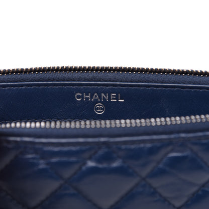 Chanel Aged Calfskin Quilted Small Gabrielle Clutch With Chain Navy Blue 6 of 14