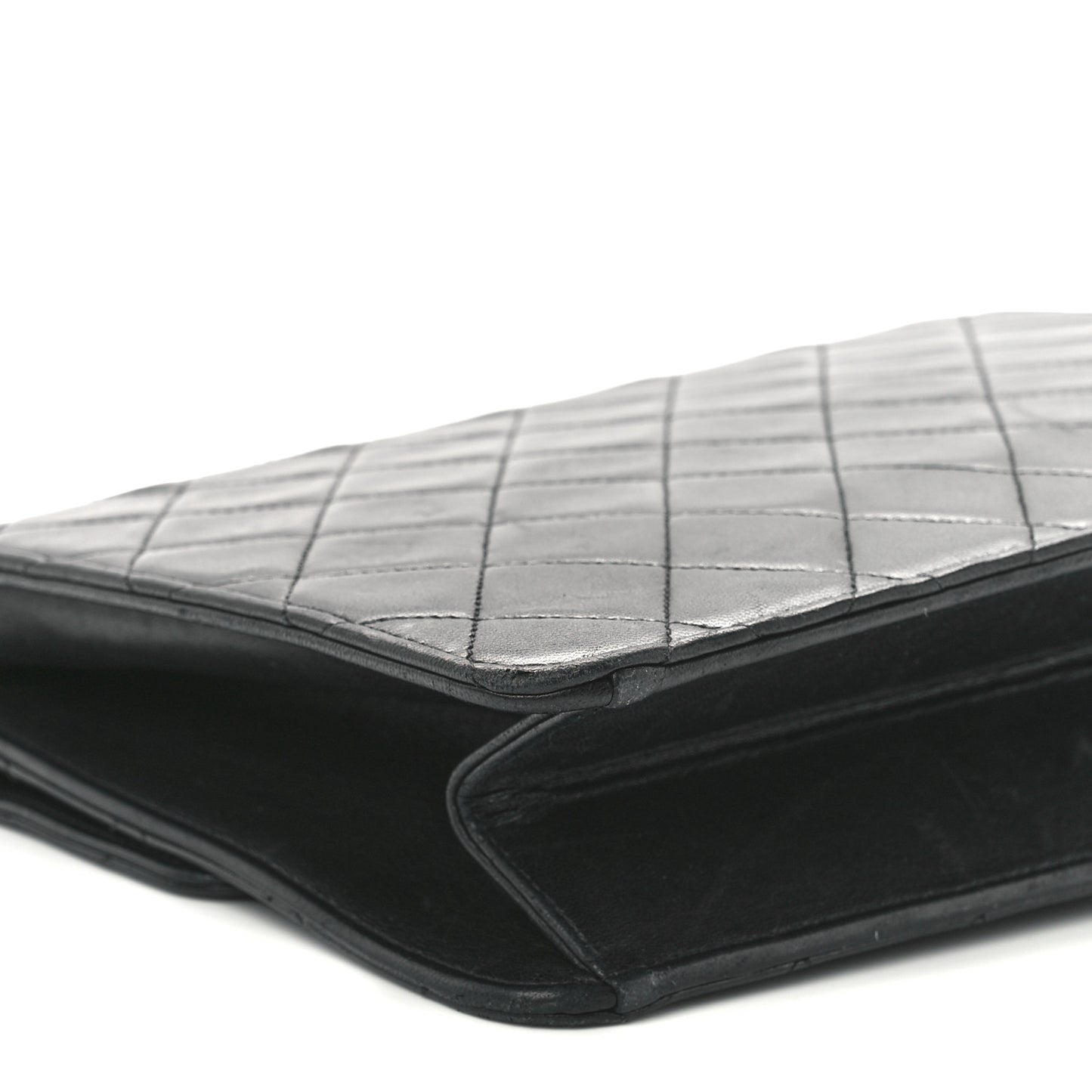 Lambskin Quilted Small Single Flap Black