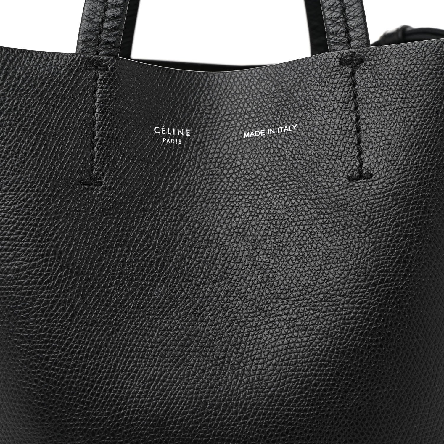 Celine Grained Calfskin Small Vertical Cabas Black 7 of 12