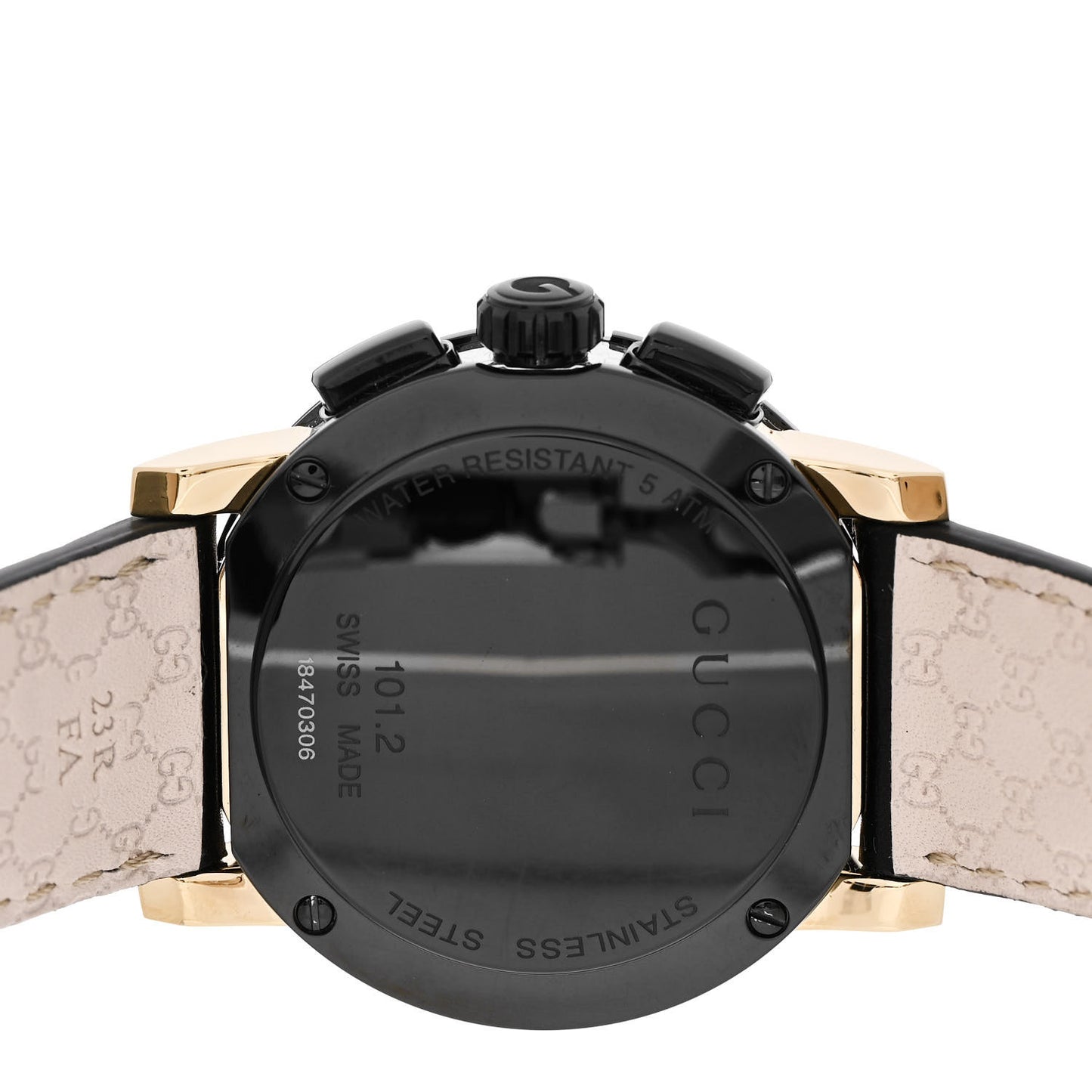 PVD Stainless Steel Calfskin 44mm G-Chrono Quartz Watch Black