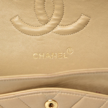 Chanel Lambskin Chevron Quilted Medium Double Flap Beige 6 of 21