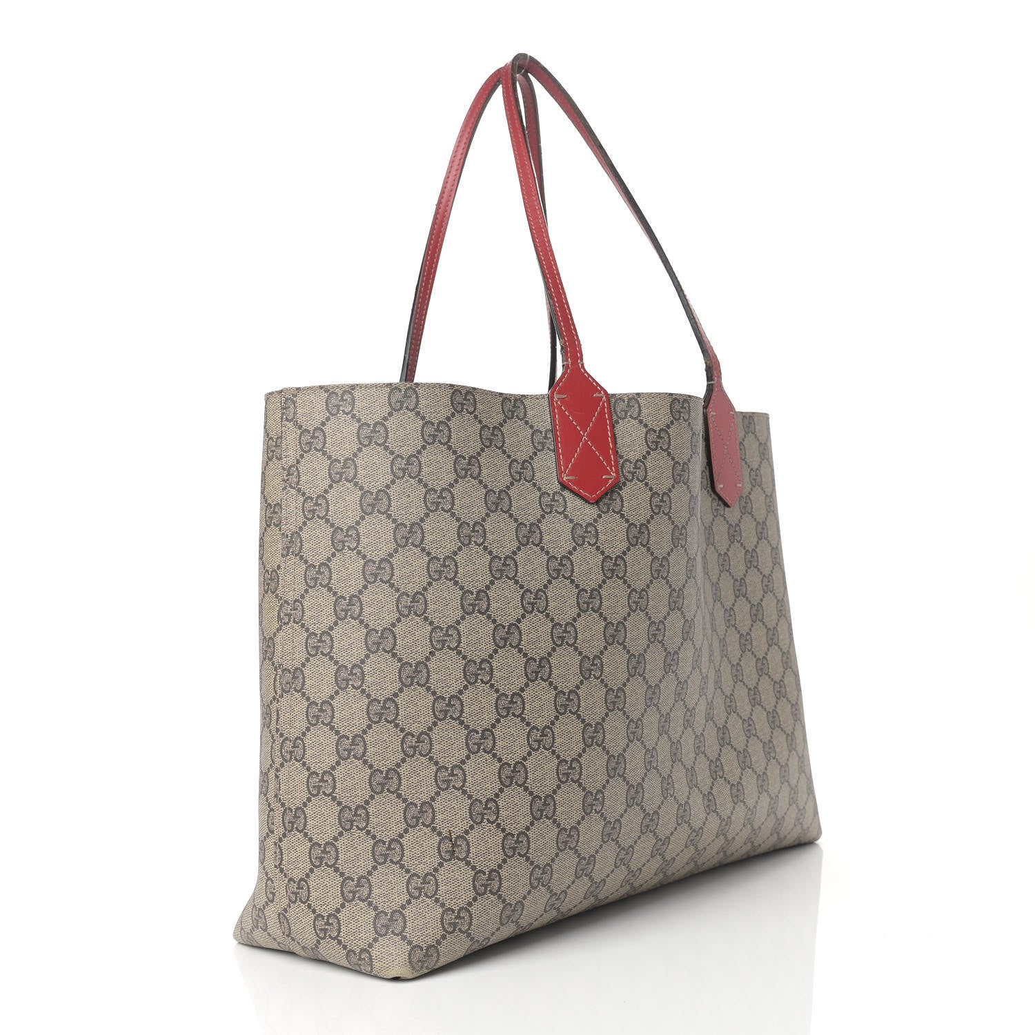 Gucci GG Supreme Medium Reversible Tote Beige Red 4 of 23