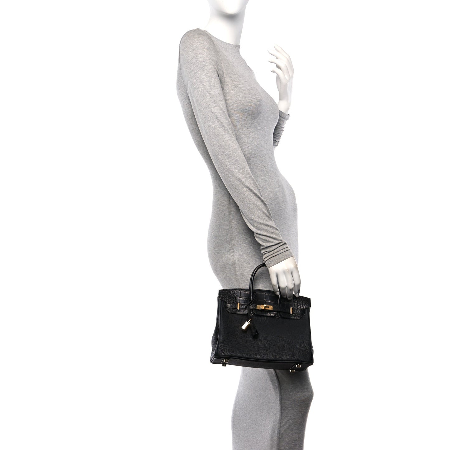 Togo Matte Alligator Birkin Touch 25 Black