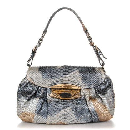 Prada Metallic Python Shoulder Flap Bronzo 1 of 7