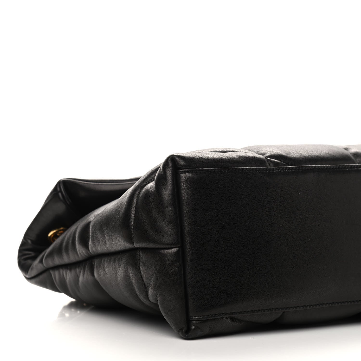 Saint Laurent Lambskin Quilted Medium Loulou Puffer Monogram Chain Satchel Black 11 of 12