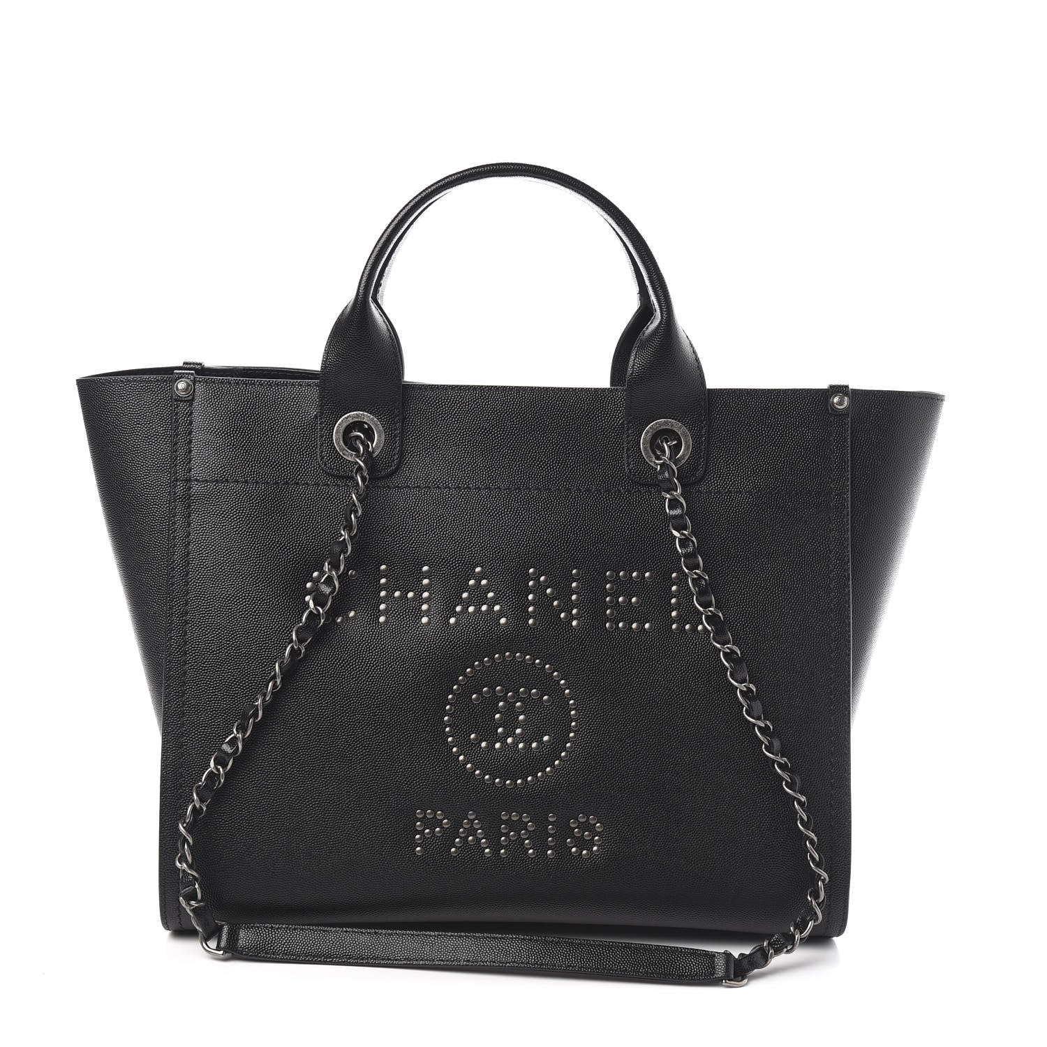 Chanel Caviar Small Studded Deauville Tote Black 1 of 11