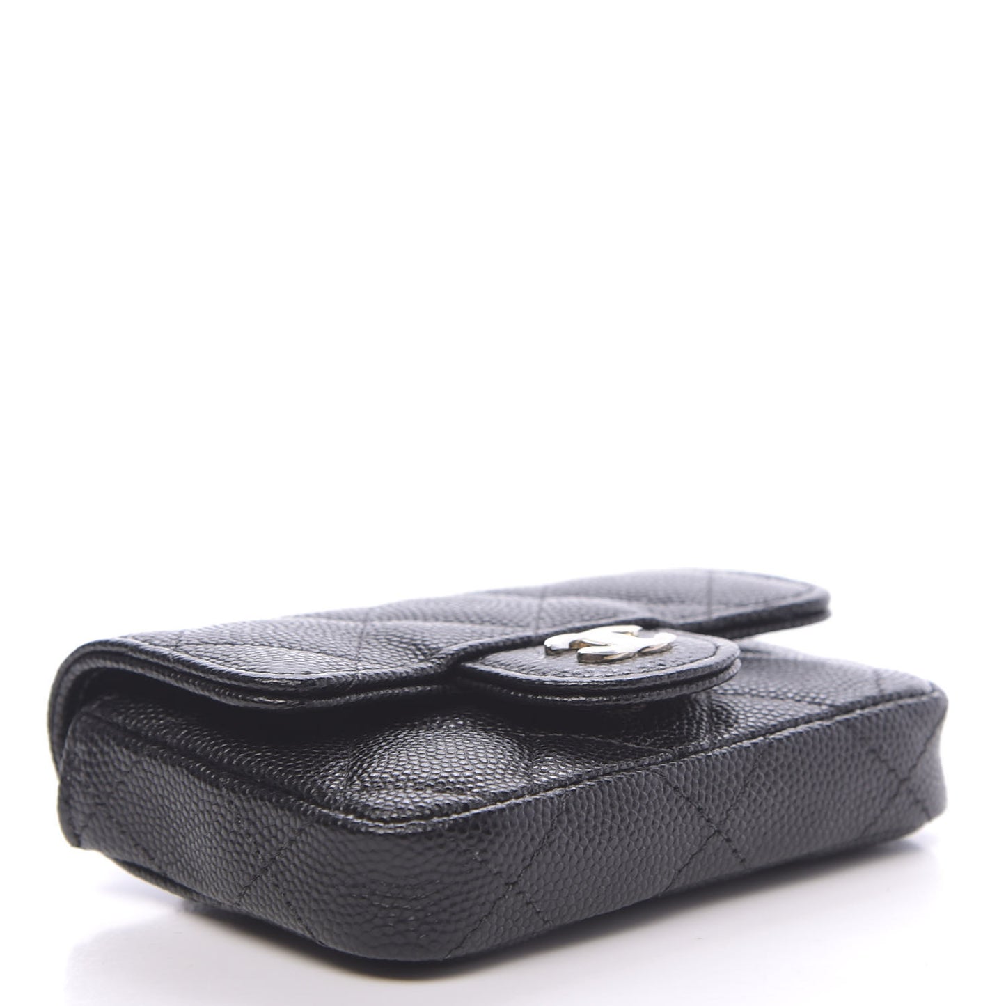 Caviar Quilted Mini Chain Belt Bag Black