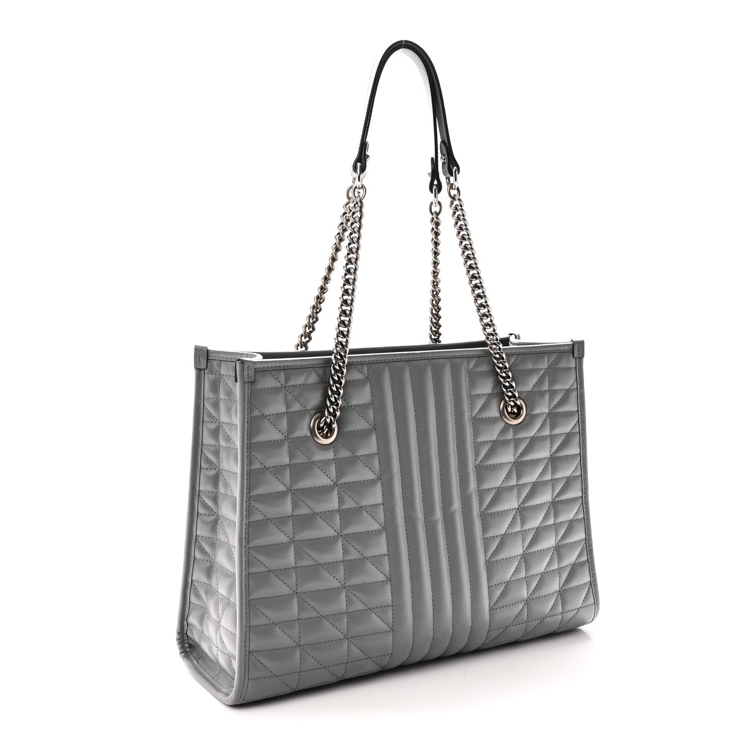 Gucci Calfskin Matelasse Aria Medium GG Marmont Shoulder Tote  Deep Grey 3 of 10