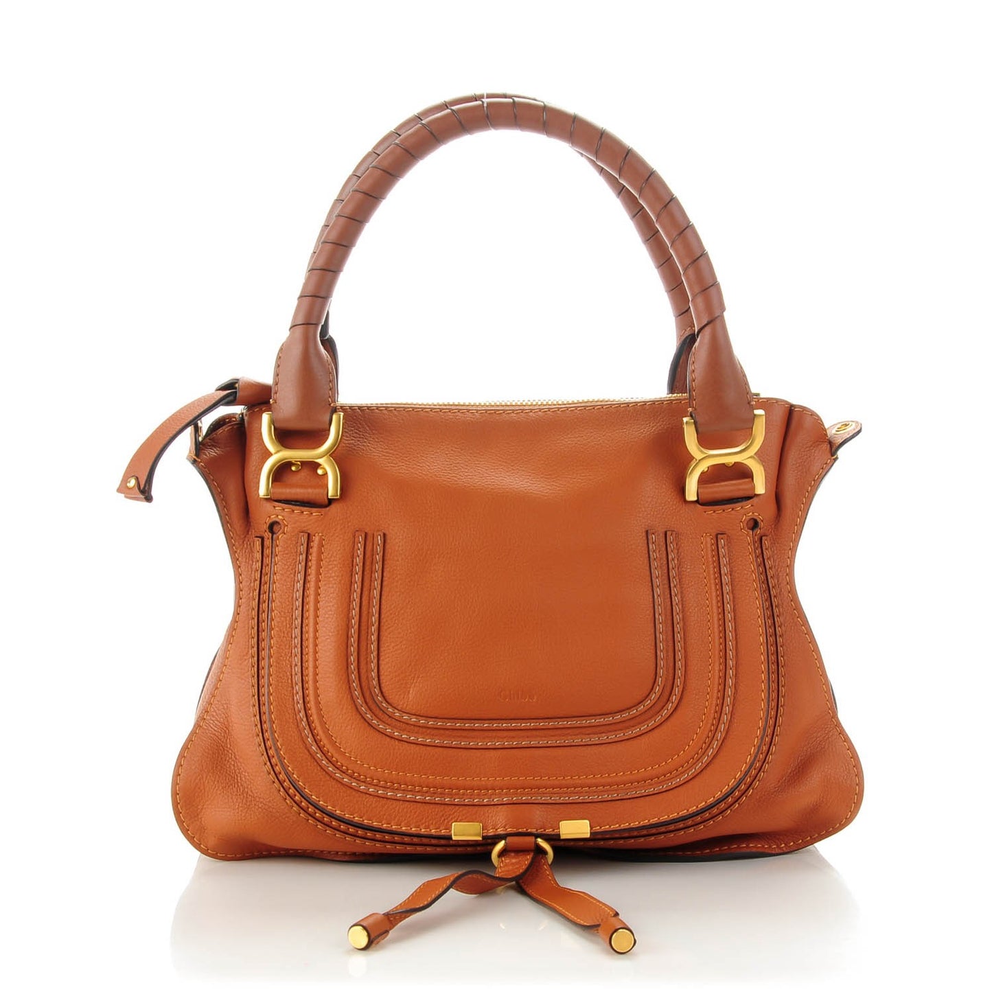 Calfskin Medium Marcie Satchel Tan