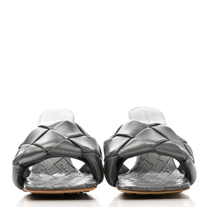 Bottega Veneta Laser Nappa Maxi Intrecciato Lido 90mm Mule Sandals 39 Oyster 2 of 11