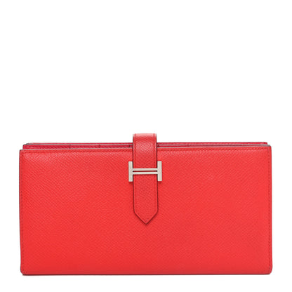 Hermes Epsom Bearn Verso Gusset Wallet Rouge De Coeur Rose Extreme 1 of 7