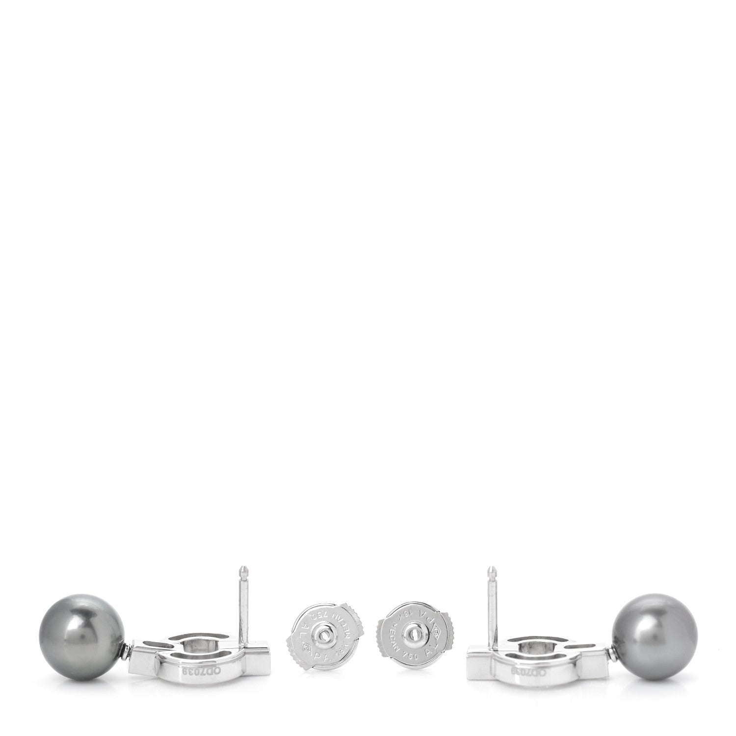 Cartier 18K White Gold Diamond Cultured Akoya Pearl 9mm Himalia Earrings 3 of 8