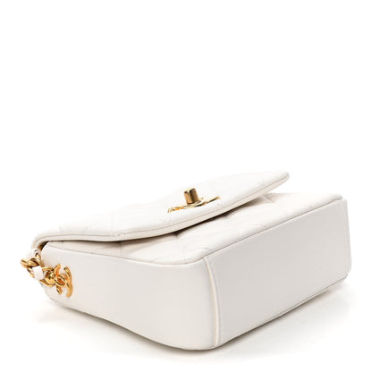 Chanel Lambskin Quilted Mini Side Note Flap White 3 of 5