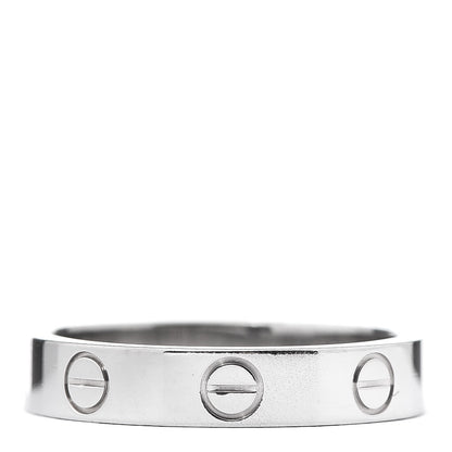 Cartier 18K White Gold 3.5mm LOVE Wedding Band Ring 51 5.75 1 of 4
