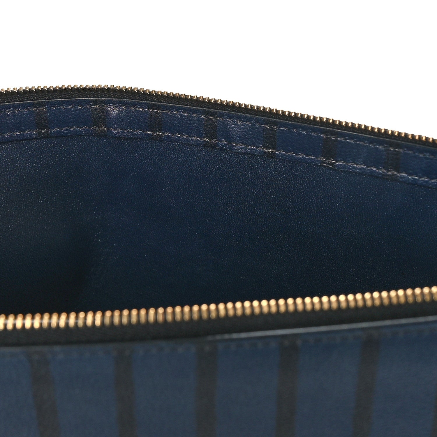 Celine Grained Calfskin Striped Tri-Fold Clutch Midnight 6 of 8