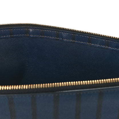 Celine Grained Calfskin Striped Tri-Fold Clutch Midnight 6 of 8
