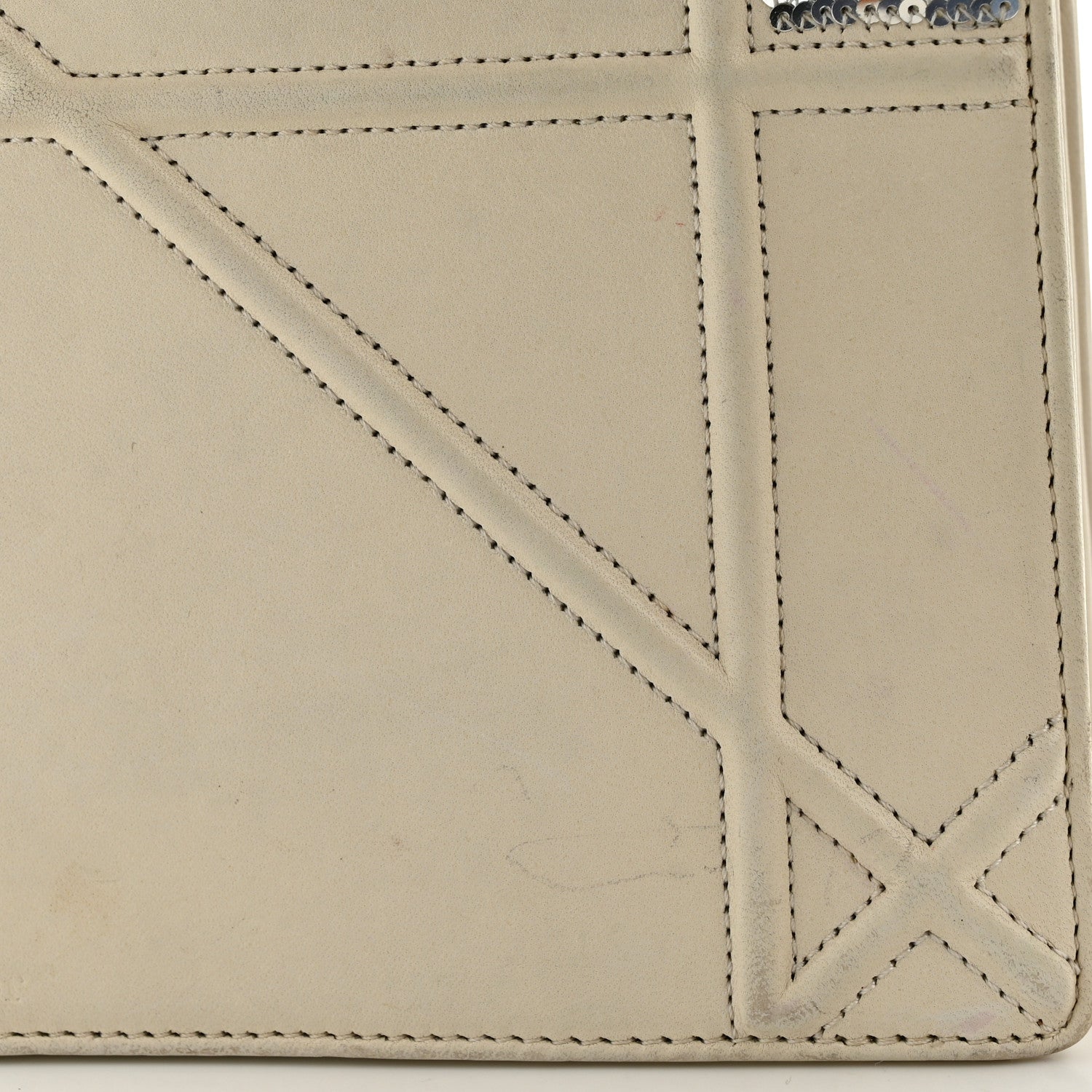 Christian Dior Lambskin Sequin Medium Diorama Flap Bag White 14 of 16