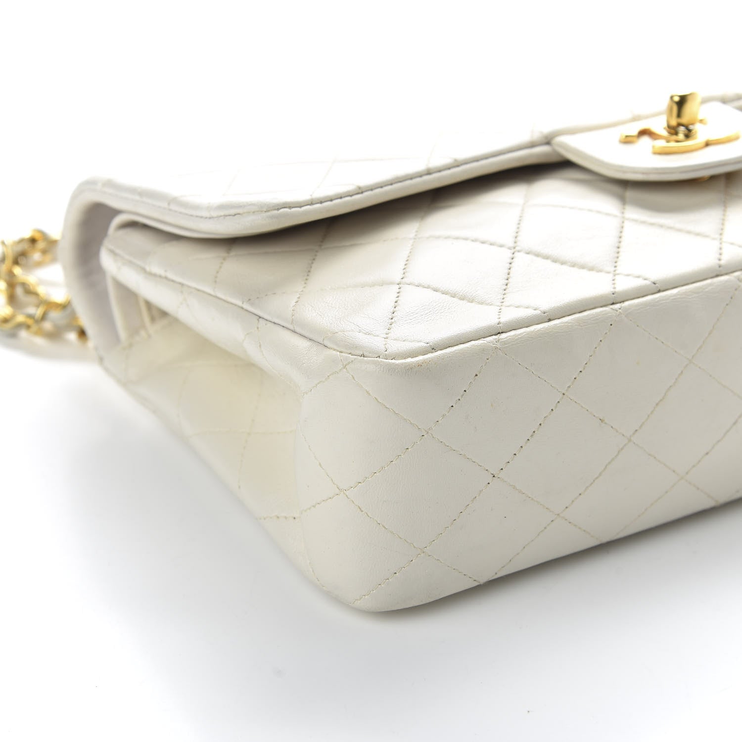 Chanel Lambskin Quilted Medium Double Flap White 8 of 9