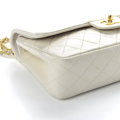 Chanel Lambskin Quilted Medium Double Flap White 8 of 9