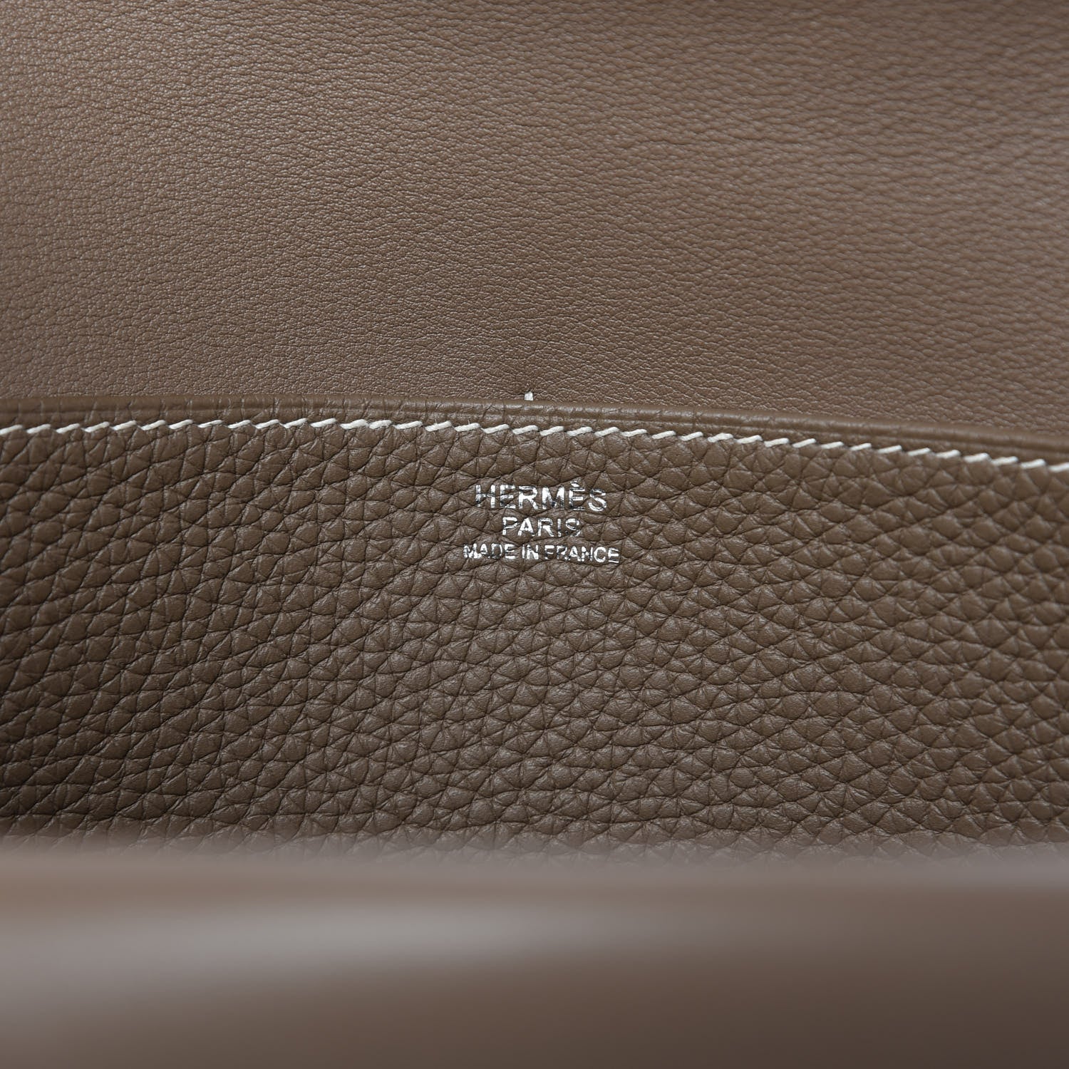 Hermes Taurillon Clemence Halzan 31 GM Etoupe 8 of 8