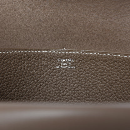 Hermes Taurillon Clemence Halzan 31 GM Etoupe 8 of 8