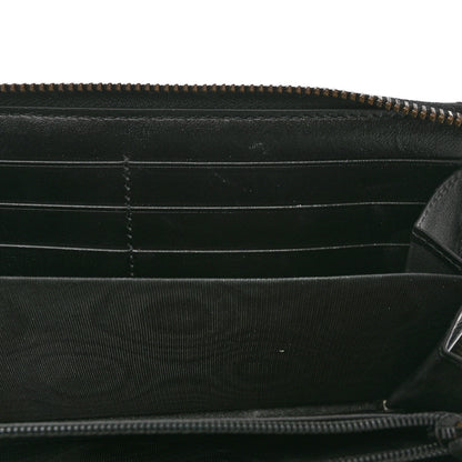 Gucci Calfskin Matelasse GG Marmont Zip Around Wallet Black 9 of 12