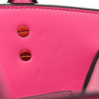 Salvatore Ferragamo Hammered Calfskin Small The Studio Box Bag Hot Pink 10 of 11