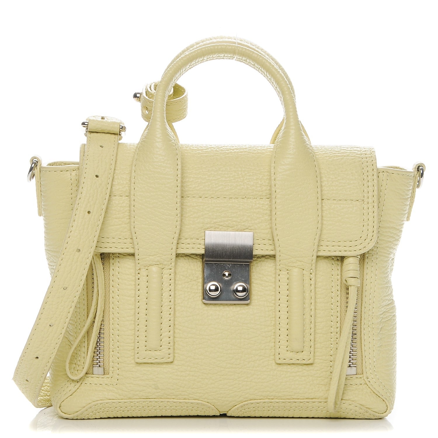 3.1 Phillip Lim 3.1 Textured Calfskin Mini Pashli Satchel Citron 1 of 7