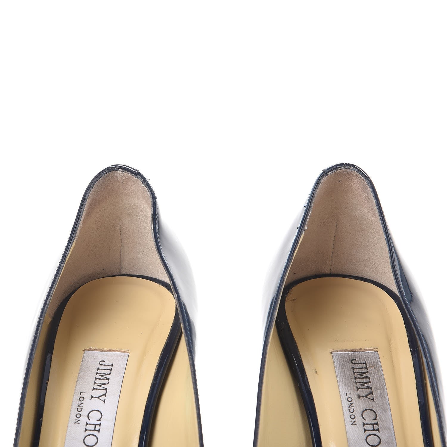 Jimmy Choo Patent Luna Platform Peep Toe Pumps 38 Navy 11 of 18