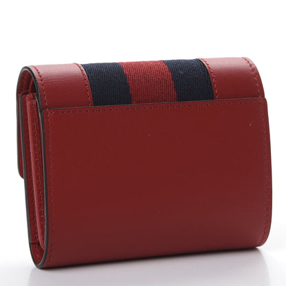Gucci Calfskin Sylvie Wallet Hibiscus Red 2 of 9