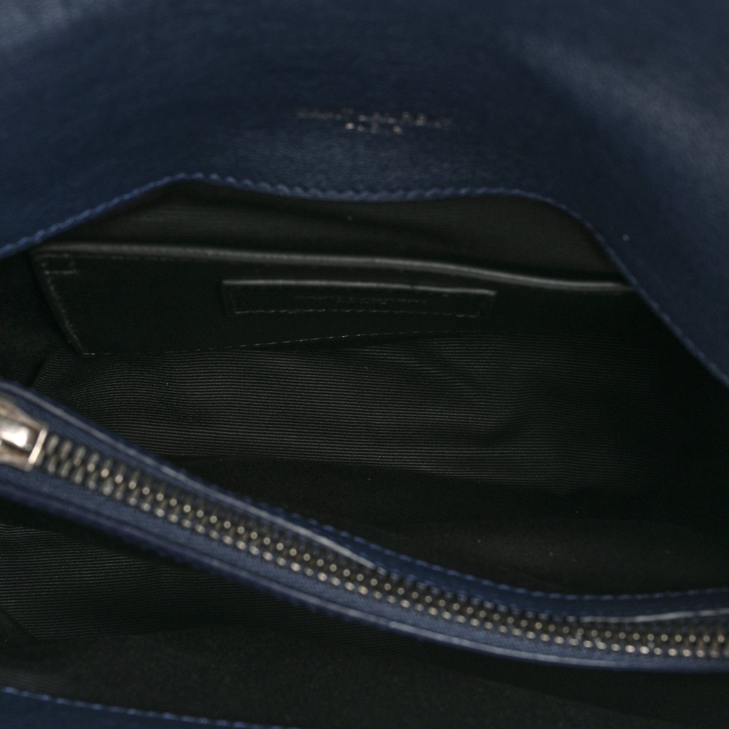 Saint Laurent Sheepskin Matelasse Chevron Monogram Medium College Bag Navy 6 of 13