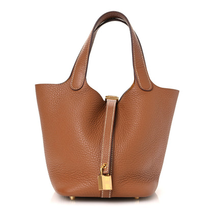 Hermes Taurillon Clemence Picotin Lock 18 PM Gold 1 of 10