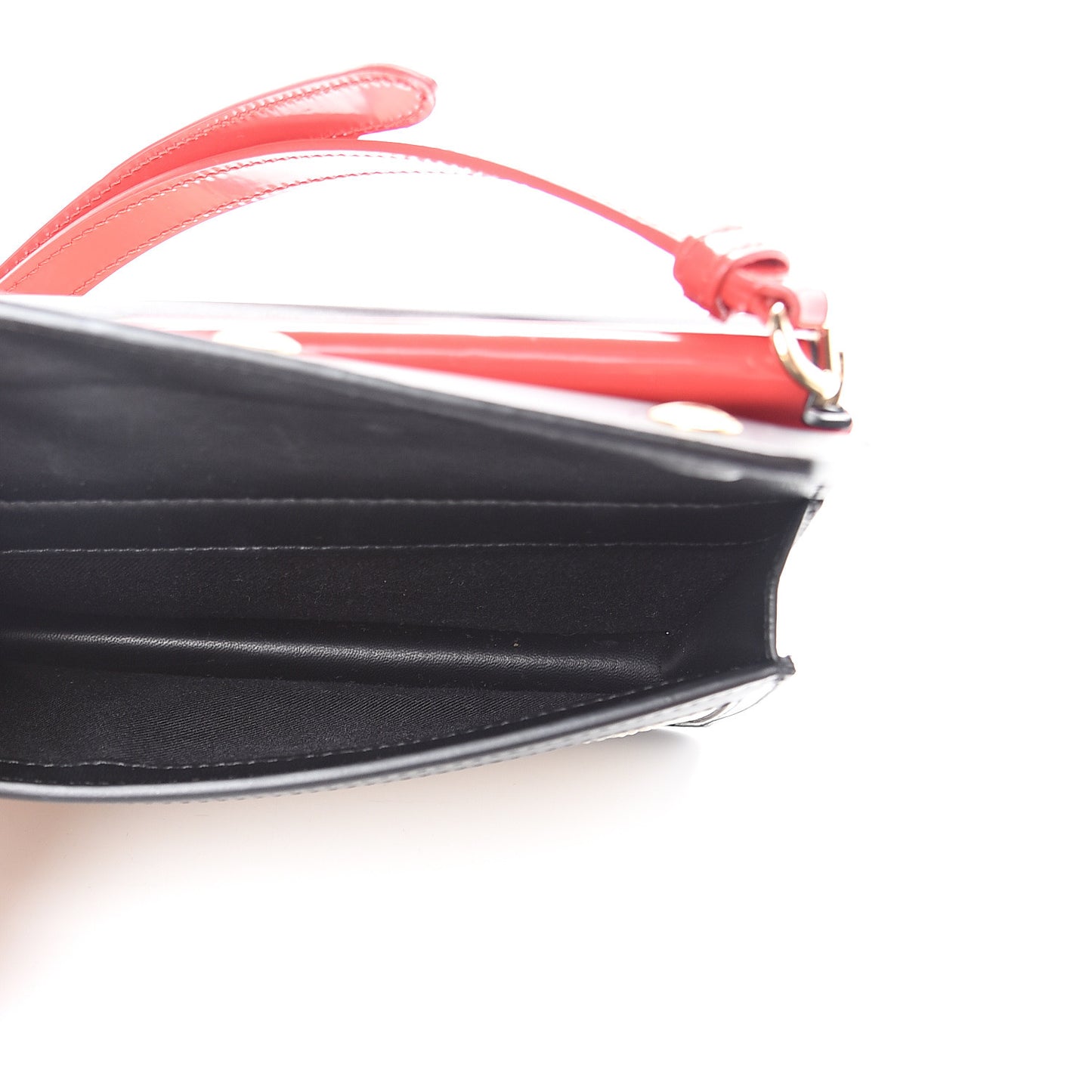 Calfskin Lizard Embossed Mini Title Bag with Pocket Black Honey