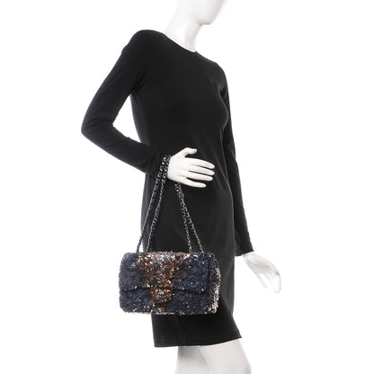 Chanel Sequin Medium Single Flap Bronze Black 2 of 7