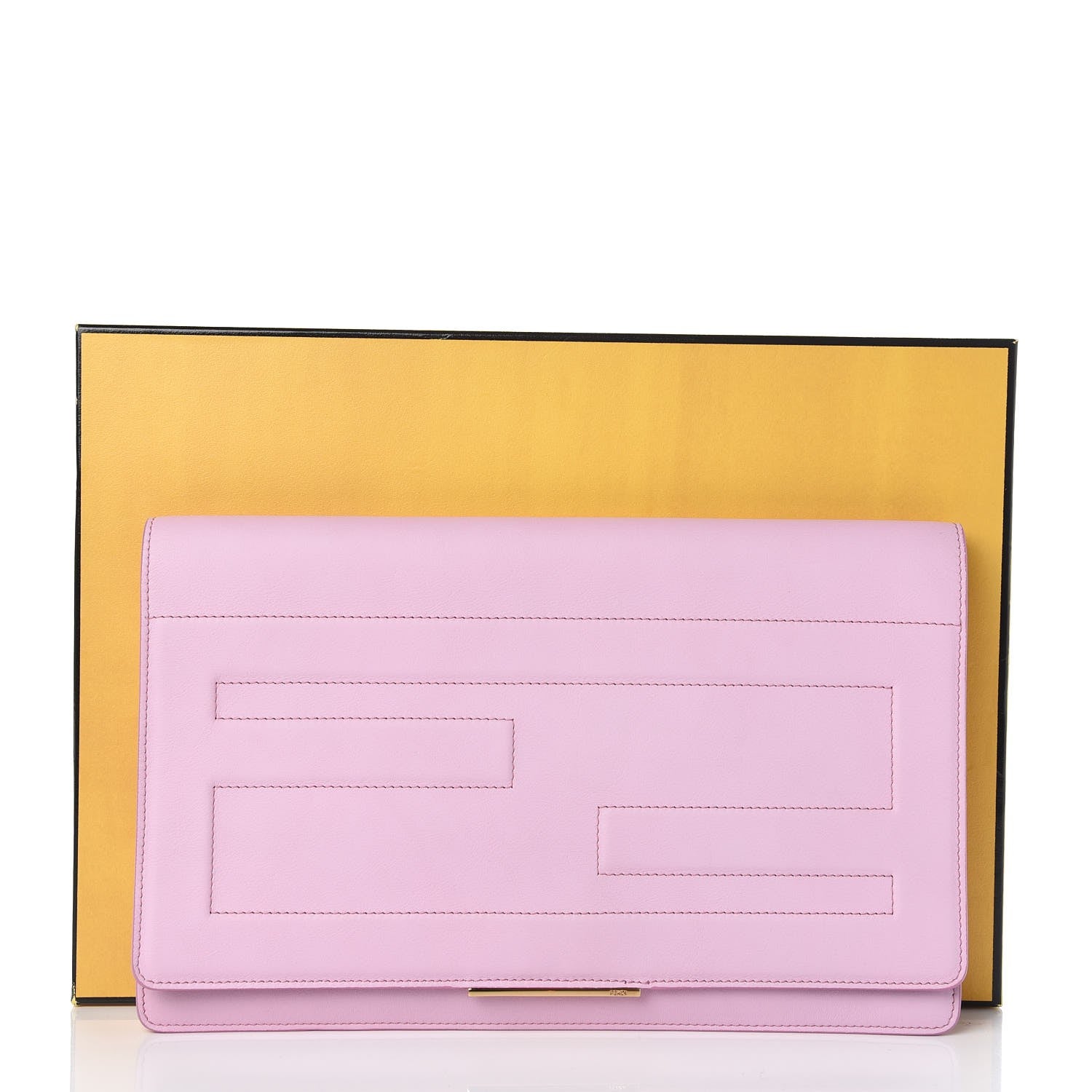 Fendi Vitello Flamingo Tube Macro Clutch Lavanda 8 of 8