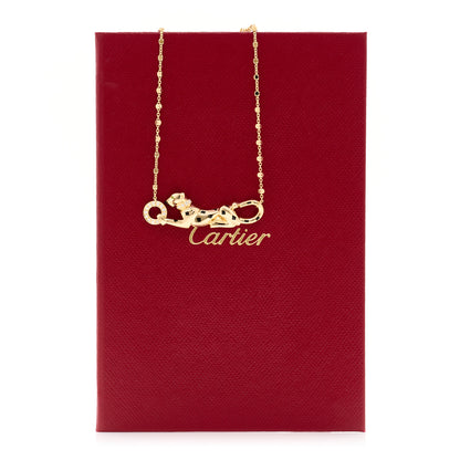 Cartier 18K Yellow Gold Diamond Tsavorite Black Lacquer Panthere De Cartier Necklace 5 of 5