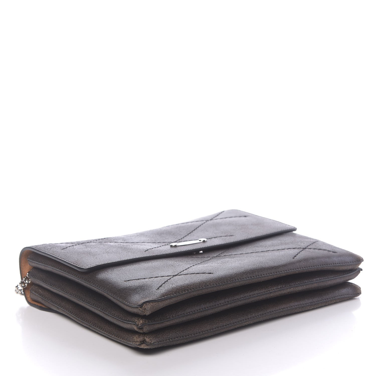 Lanvin Laminated Calfskin Medium Sugar Flap Shoulder Bag Brown 4 of 9