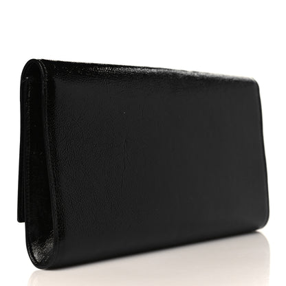 Saint Laurent Textured Patent Monogram Large Belle De Jour Clutch Black 3 of 9