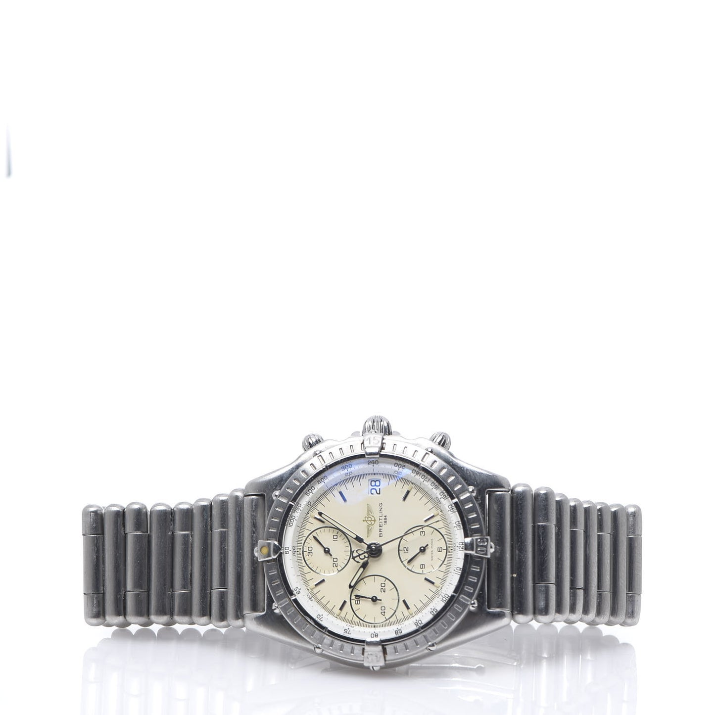Stainless Steel 39mm Chronomat Bullet Link Automatic Watch Beige A13048