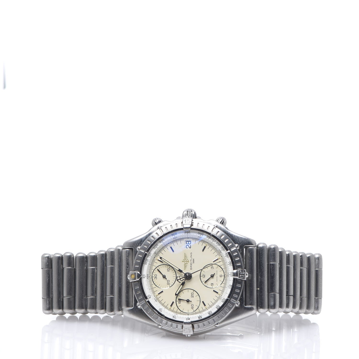 Breitling Stainless Steel 39mm Chronomat Bullet Link Automatic Watch Beige A13048 2 of 7