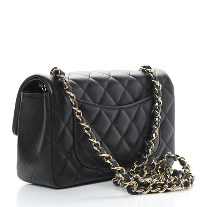 Chanel Lambskin Quilted Mini Rectangular Flap Black 3 of 12